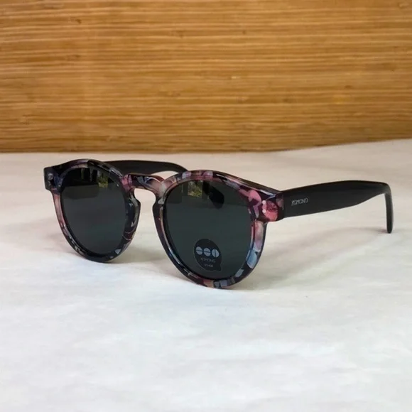 KOMONO sunglasses NEW Clement Floral round black pink - www  display picture 2